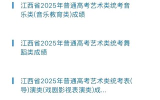 江西省艺术联考成绩何时可查？