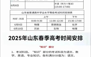 潍坊2025年艺考时间