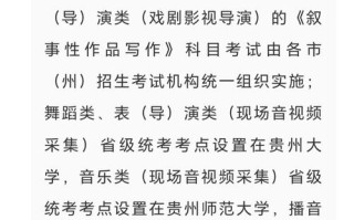 2025贵州艺联考考什么？