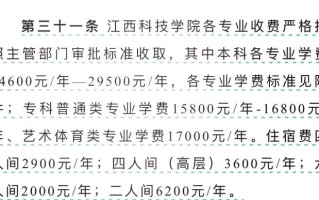 江西科技学院舞蹈系学费多少？