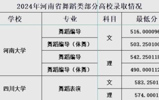 西华大学舞蹈文化录取分多少？
