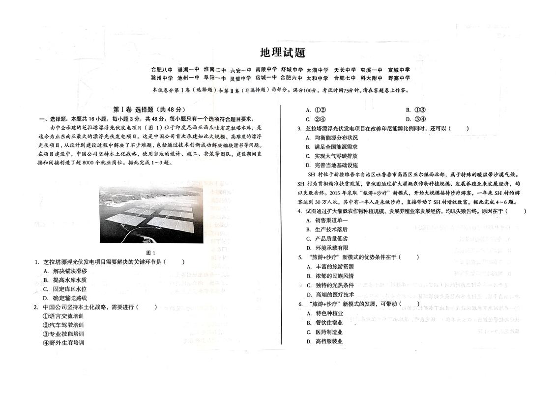 a10安徽联考答案2025-第2张图片-泰美艺术培训