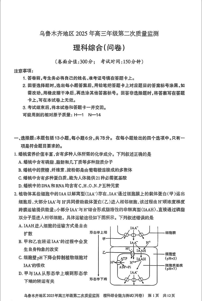 宜春联考2025理综考点有哪些?-第3张图片-泰美艺术培训 宜春联考2025理综考点有哪些?-第3张图片-泰美艺术培训