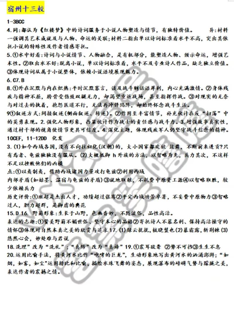 宿州市十三校联考语文考什么？-第1张图片-泰美艺术培训