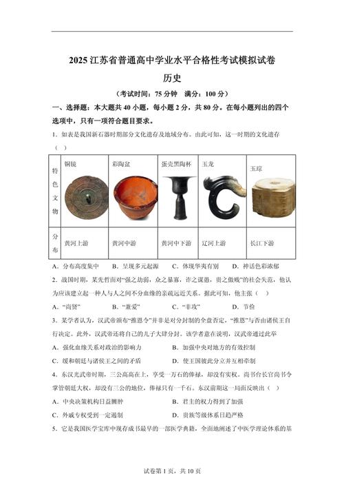 2025年百校联考历史范围与重点是什么？-第1张图片-泰美艺术培训