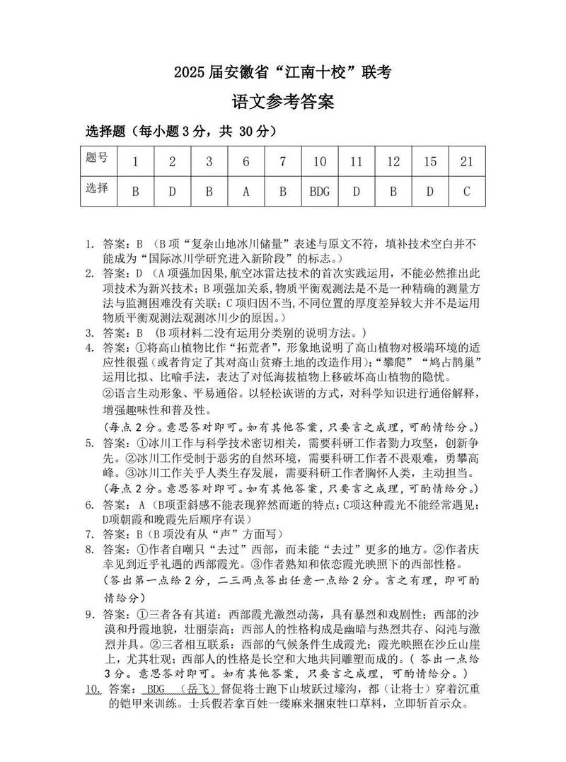 名校联考卷语文答案在哪里找？-第3张图片-泰美艺术培训